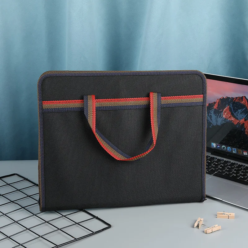 Expanding File Folder with Zipper Closure 13 Pockets Expandable Big Capacity Accordion File Folder A4 Document Organizer Oxford