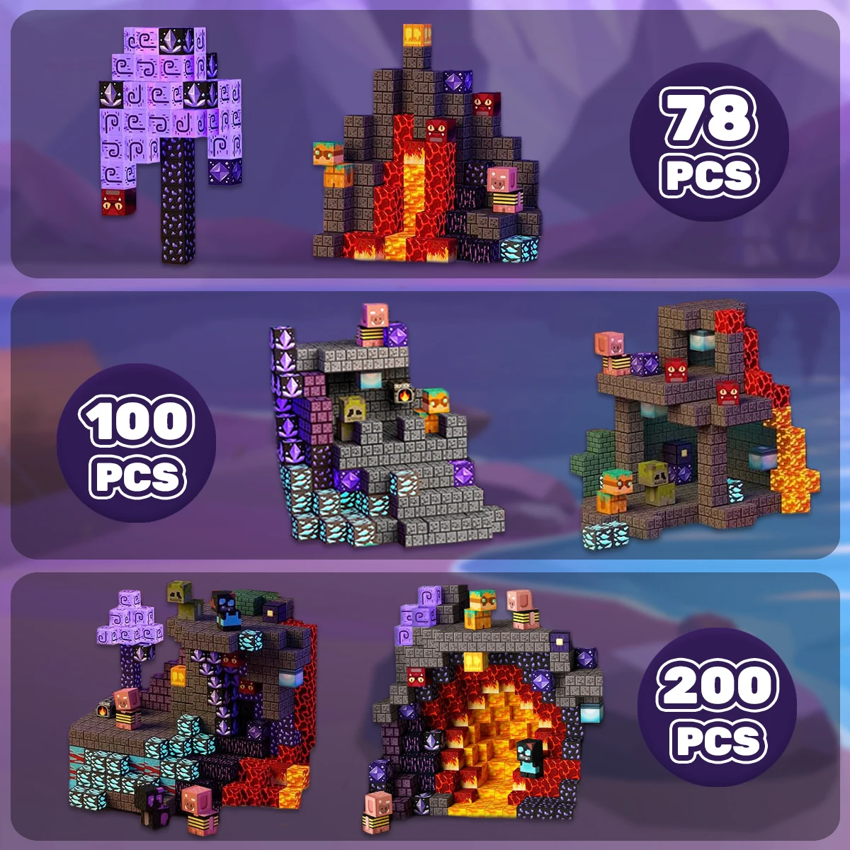 مكعبات بناء مغناطيسية، كهف بناء قائم على الألعاب مع ألعاب بناء مغناطيسية، هدية حسية لعيد ميلاد الأولاد والبنات