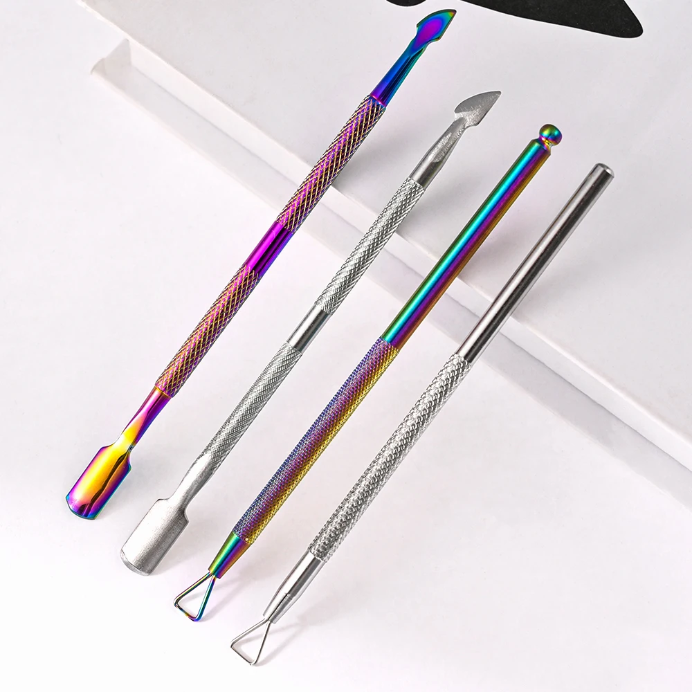 1Pcs Tungsten Professional Cuticle Pusher Double-ended Stainless Steel Cuticle Pusher Easy Fast Remover Gel Polish Pusher