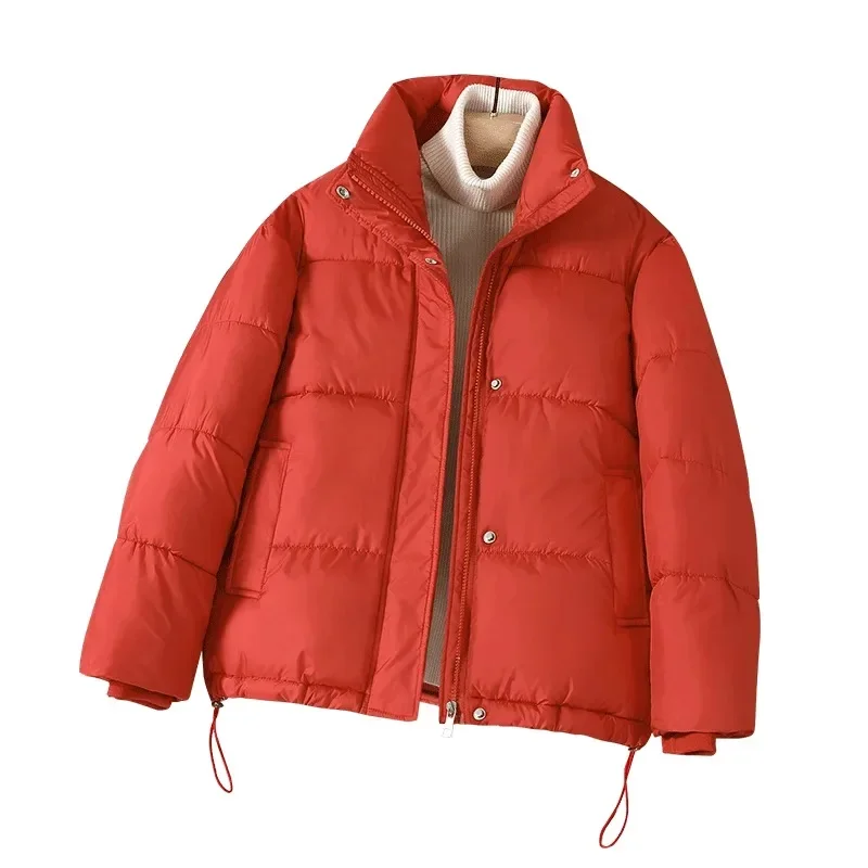 Down Jacket Cotton-padded Clothes Women Short 2024 New Korean Sle Loose Thickened Cotton-Padded Jacket Plus size Stand Coll...