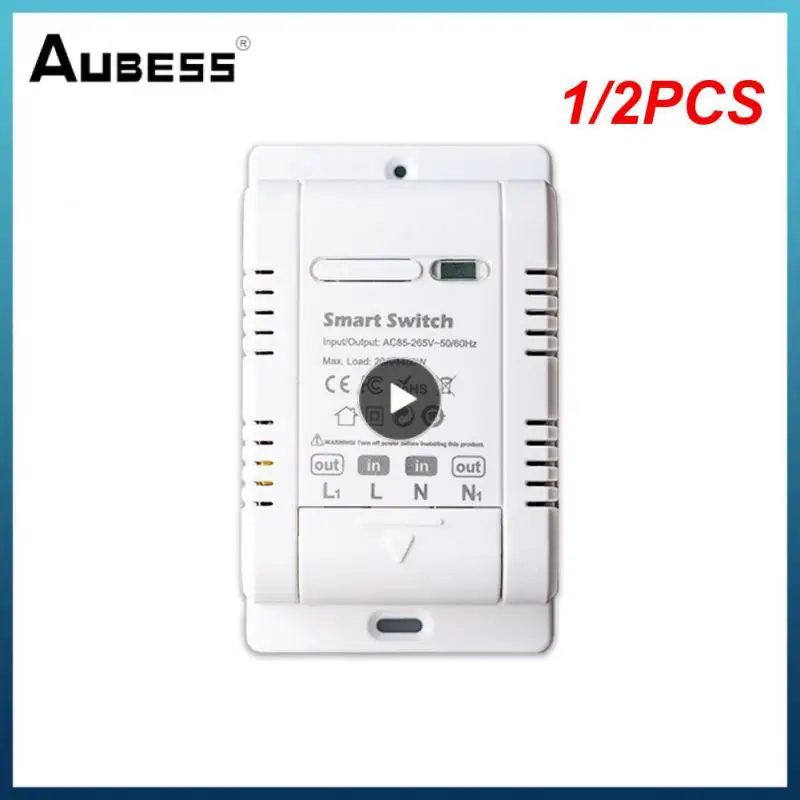 

1/2PCS 20A Tuya Wifi Smart Switch Wireless Timer Smart Life Voice Control Automation Switch Module With Power