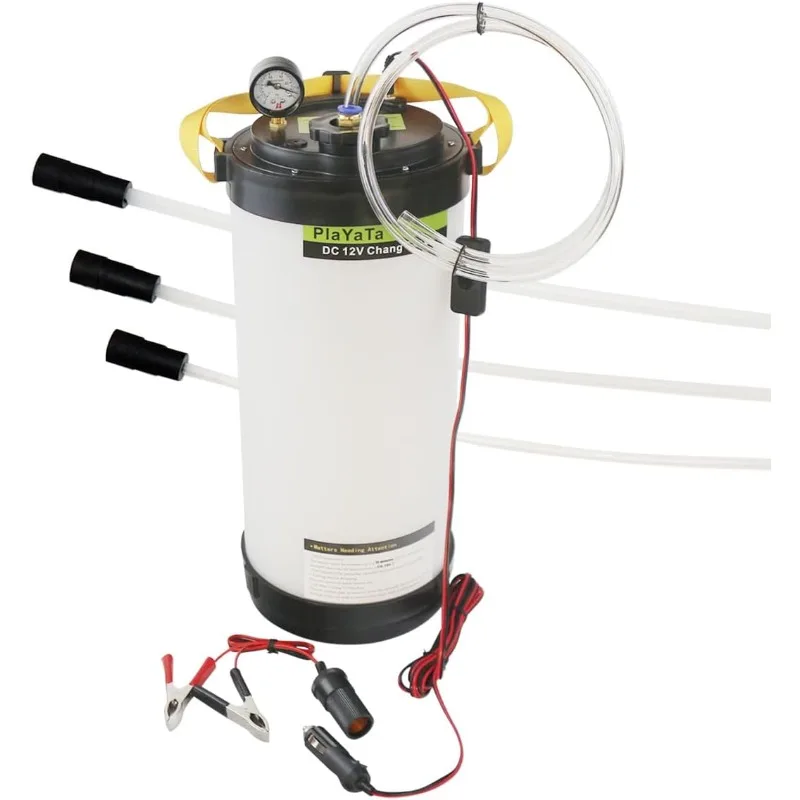 

PlaYaYa Automotive Oil Extractor Pump, 2 Gallon Tan Vacuum Gauge and Multi-Size Tubes for Cars, ATVs, Motorcycles (Pla-)