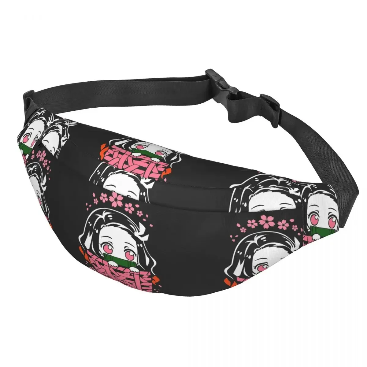 Cool Demon Slayer Kimetsu No Yaiba Fanny Pack for Running Men Women Nezuko Kamado Sling Crossbody Waist Bag Phone Money Pouch