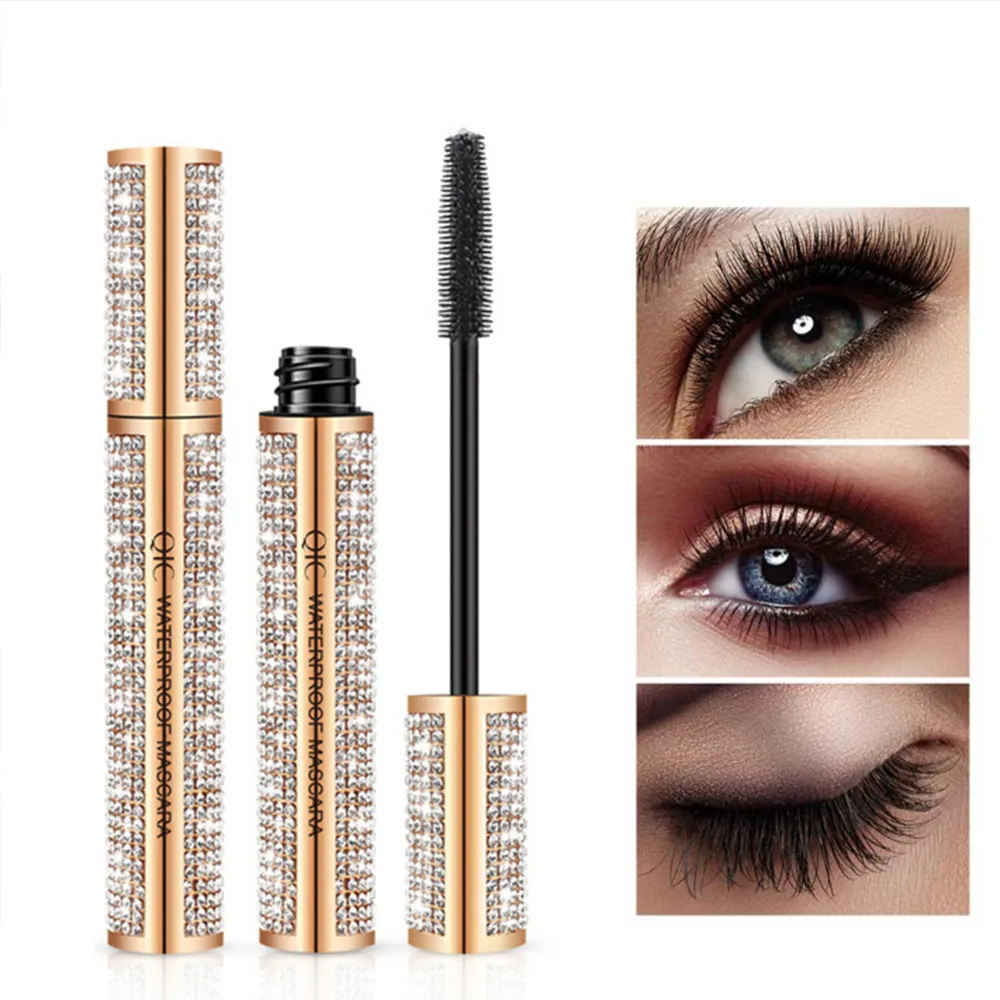 

4D Mascara Lengthening Black Lash Eyelash Extension QIC New Eye Lashes Brush Beauty Makeup Long-wearing Gold Color Mascara