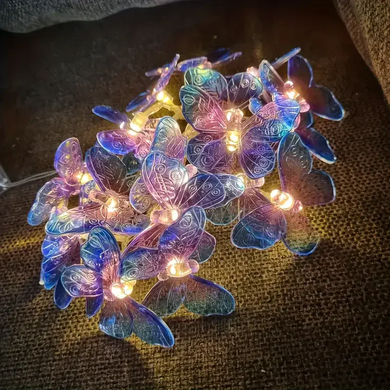 6M 40LEDS Indoor Butterfly String Lights Fairy Night Lamp Room Garland Curtain Girls Brithday Wedding Party Decoration Lights