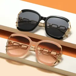 Europe And The United States New Metal Hollow-out Chain Leg Sunglasses Cross-border Fashion Trend Street Catwalk Sunglasses