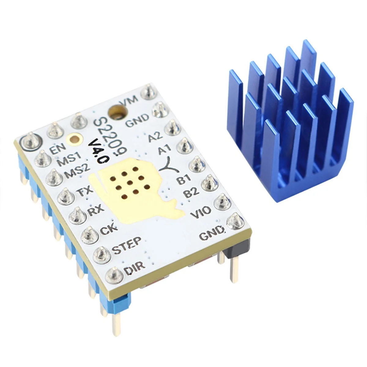 ABXHA TMC2209 V4.0 스테퍼 모터 드라이버 3D 프린터용 조용한 작동, 방열판 포함 5.5-28V 2.8A, 향상된 마이크로스텝