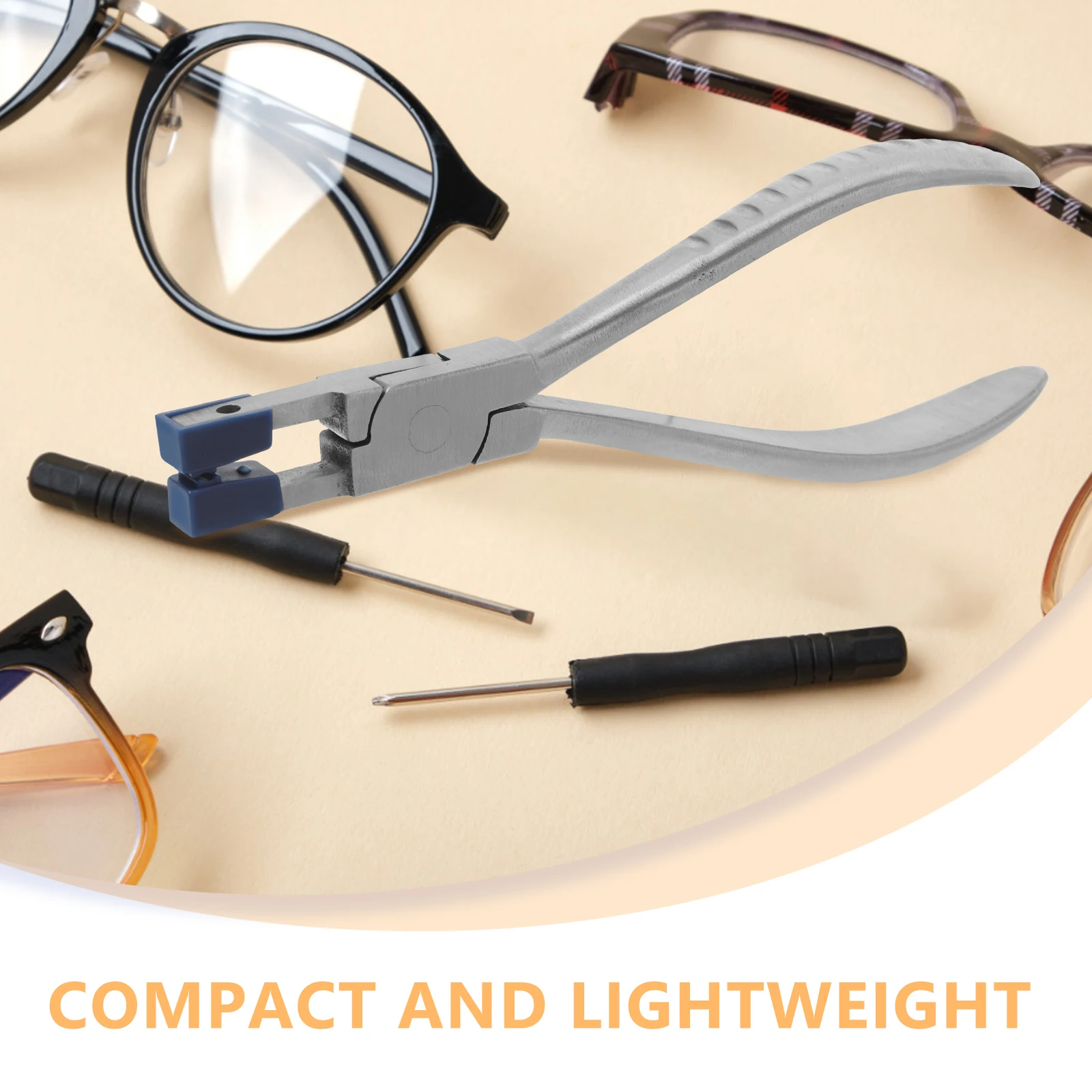 

Stainless Steel Rimless Eyeglasses Plier Glasses Repair Tool Comfortable Nose Pad Adjusting Kit Lightweight Easy Travel