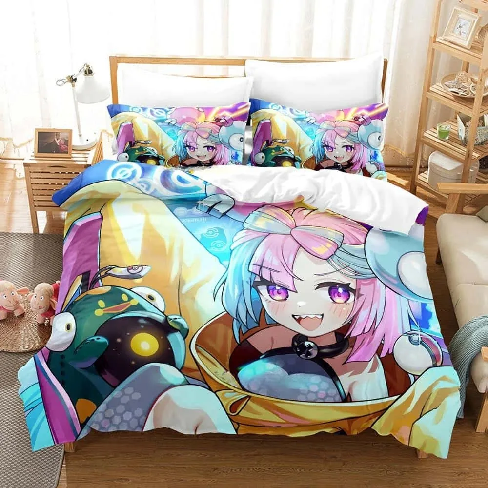 

Cartoons Kawaii Girls Iono Bedding Set Single Twin Full Queen King Size Bed Set Adult Kid Bedroom Duvet cover Sets Home Textiles