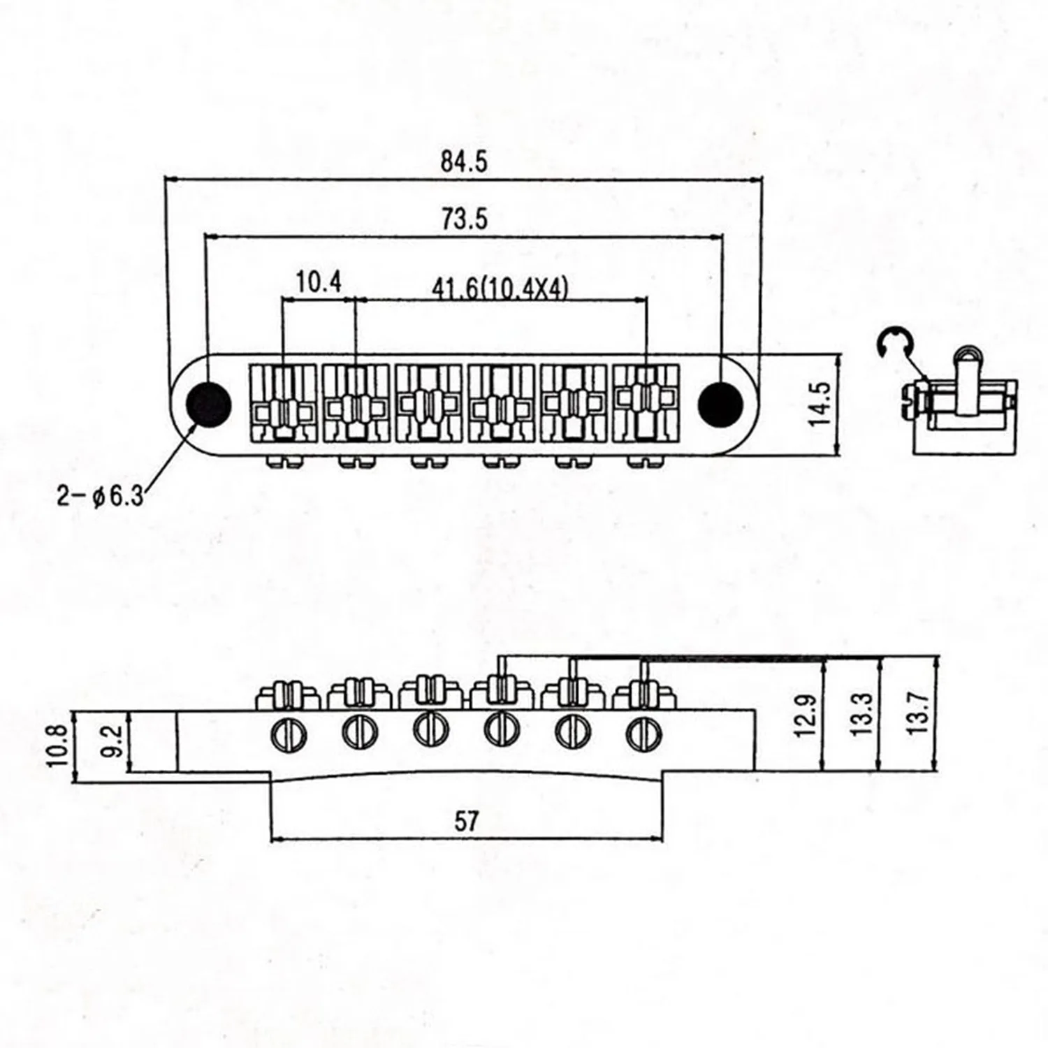 LP ball bridge upper chord bridge roller code, pull chord plate upper chord pillow for Epiphone Les Paul