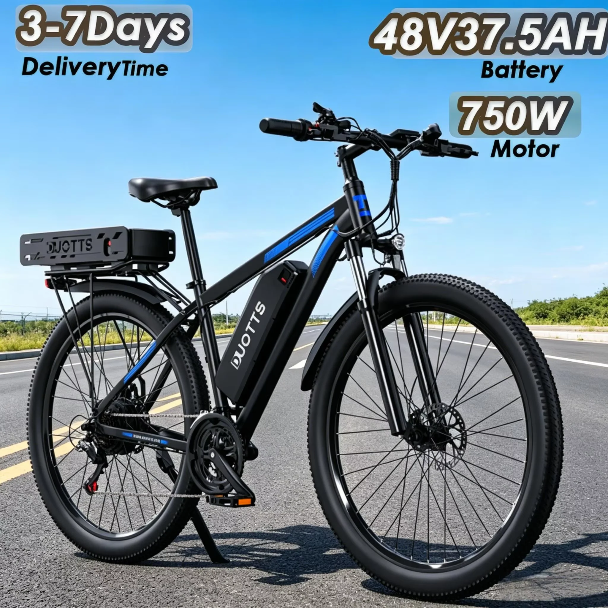 Image of Elektrofahrrad 750W Motor 48V37.5AH Super-Langstrecken-Akku Elektrofahrrad Doppelte Hydraulische Scheibenbremse 29-Zoll-Reifen Urbanes Pendler-E-Bike