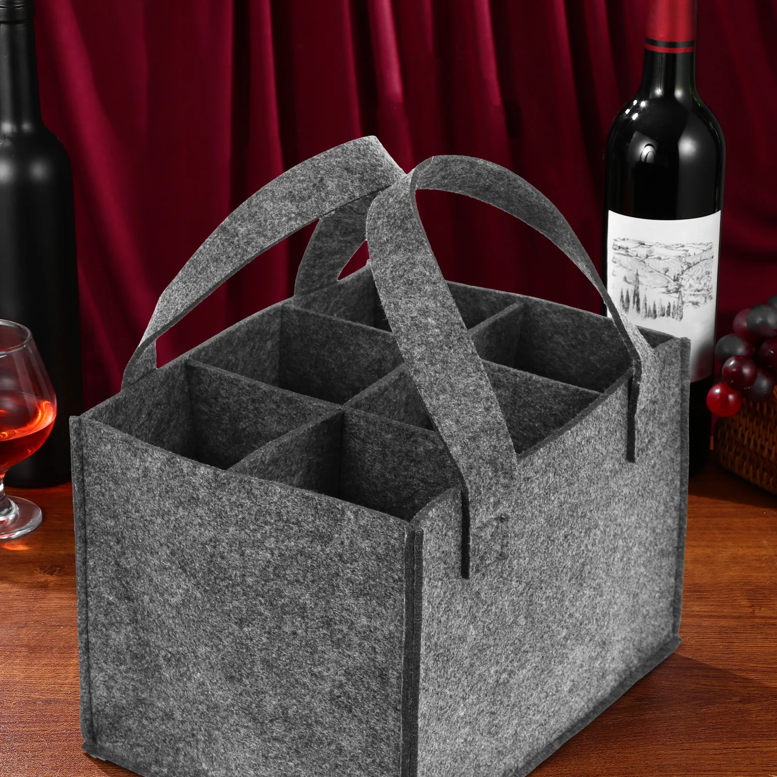 

Heavy Duty Wine Bag Storage for Red Wine Bottles Portable Divided Bottle Carrier Reusable Home Bar Organizer Bottle Bag Storage