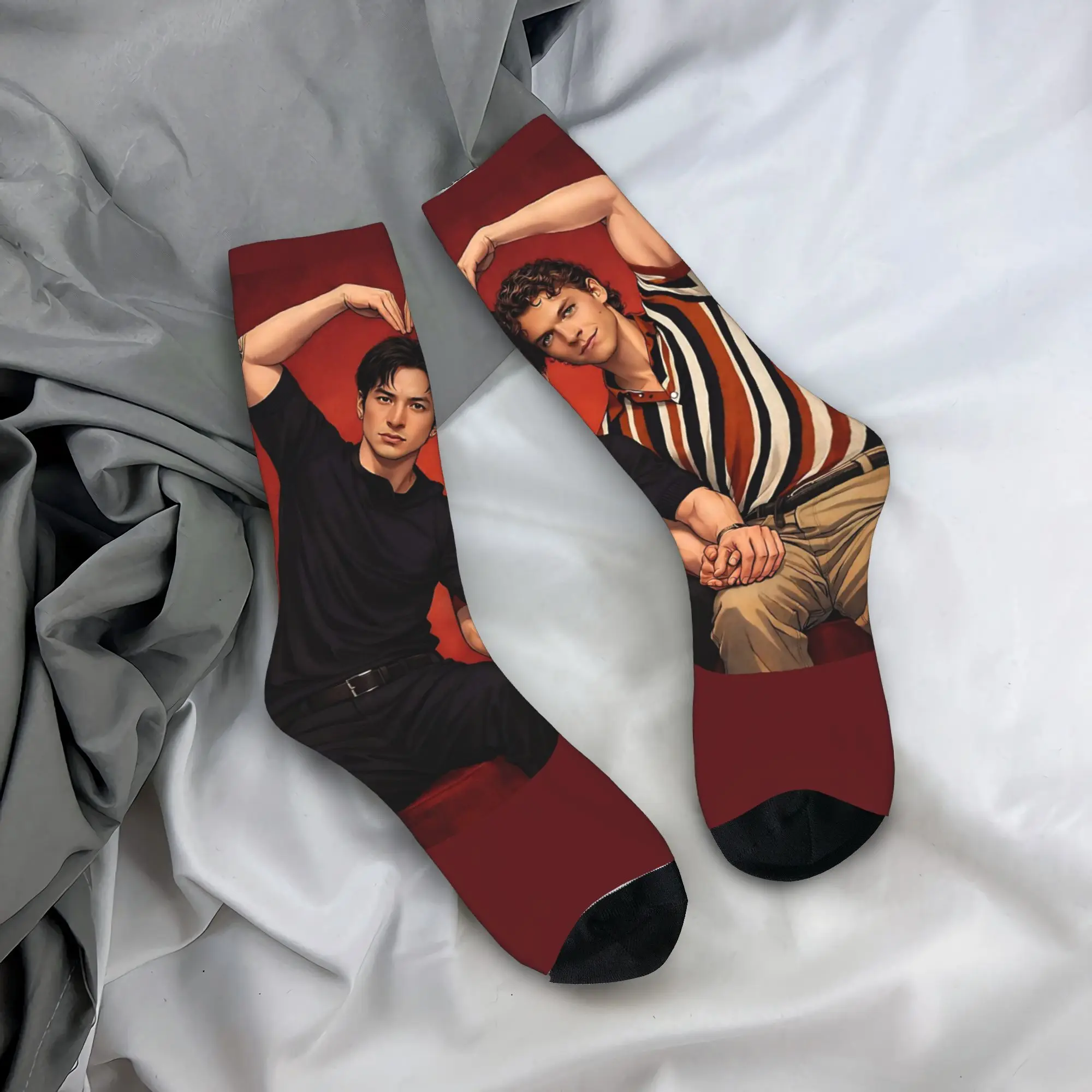Heated Rivalry Heart Socks  Anti Skid Stockings Adults Men Soft Breathable Running Socks Autumn Funny Graphic Socks