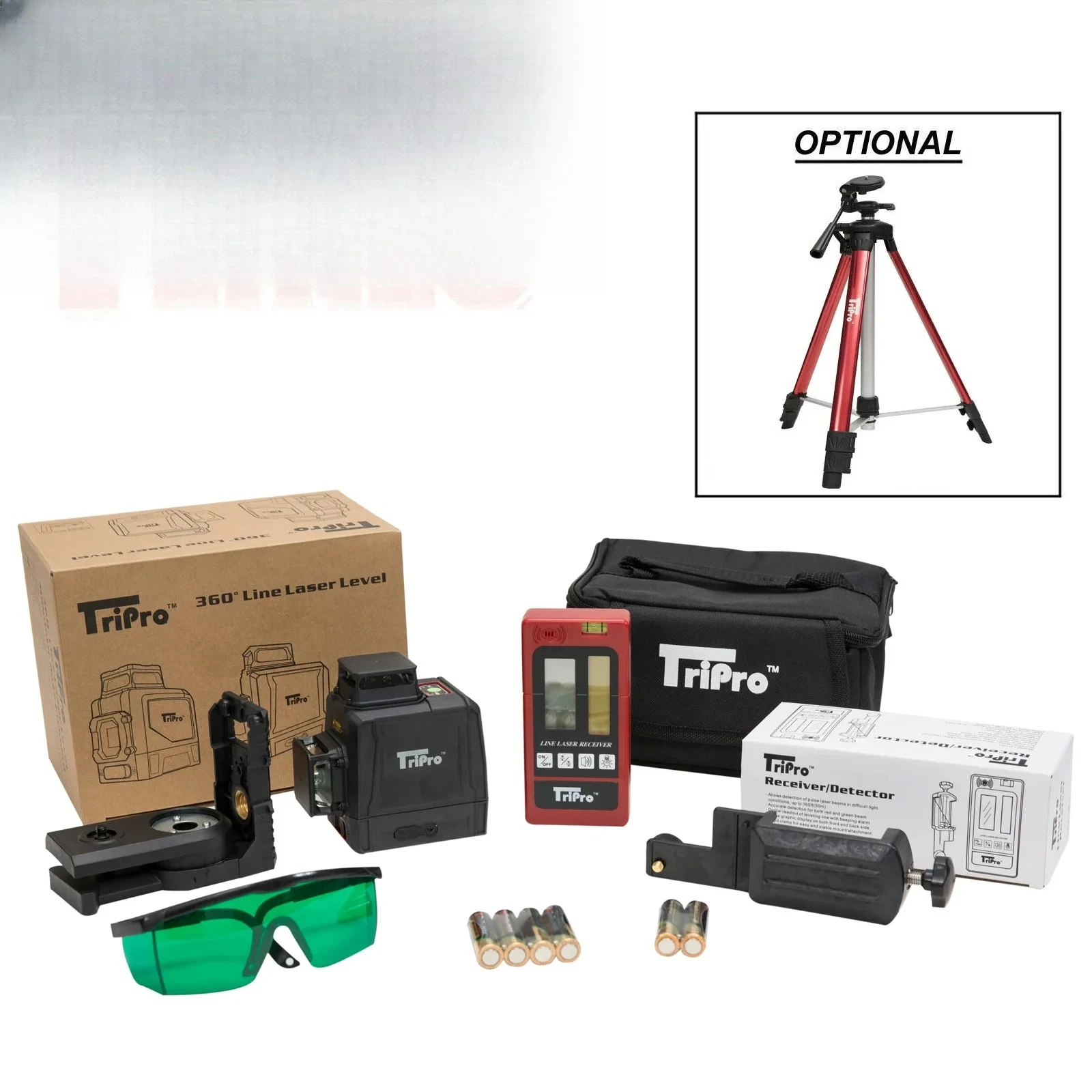 Industrial 2 Planes 360 Self Leveling Green Rotary Level Kit (Tripod + Detector)