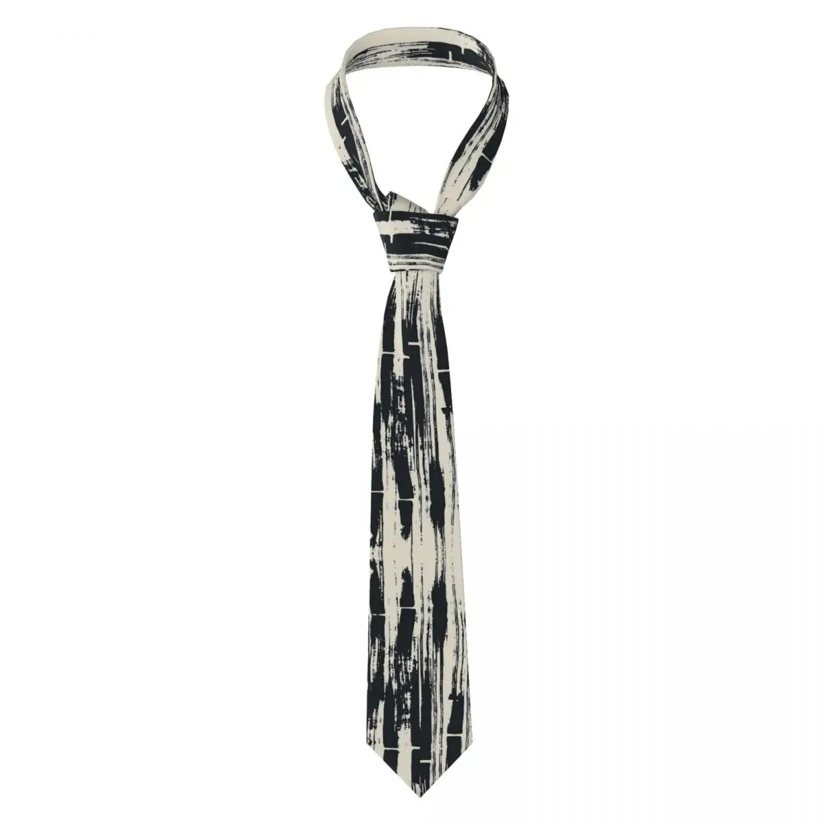 Cravatta nera con stampa Shibori Novità Cravatte casual per uomo Cravatte con colletto di qualità per festa di nozze Accessori per cravatte grafiche