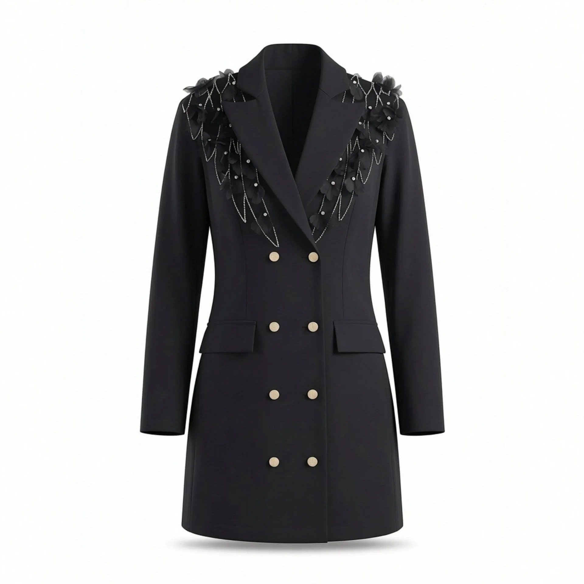 Withered Fashionable Commuting Style Three-dimensional Decoration Suit Dress Woman Clothes Dress Elegant Party Dresses