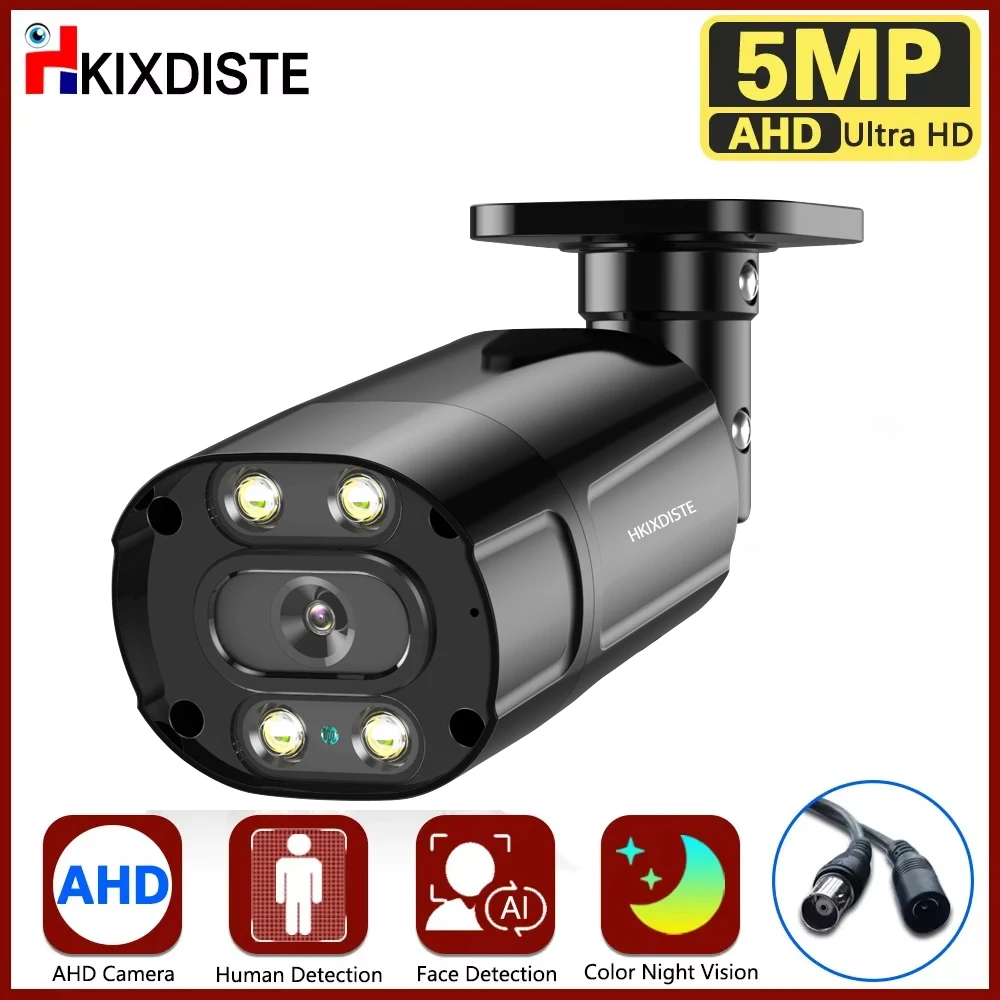 Wired H265 5MP CCTV Analog Camera BNC Outside Waterproof Full Color Night Vision Bullet Security Surveillance XMEYE AHD Camera