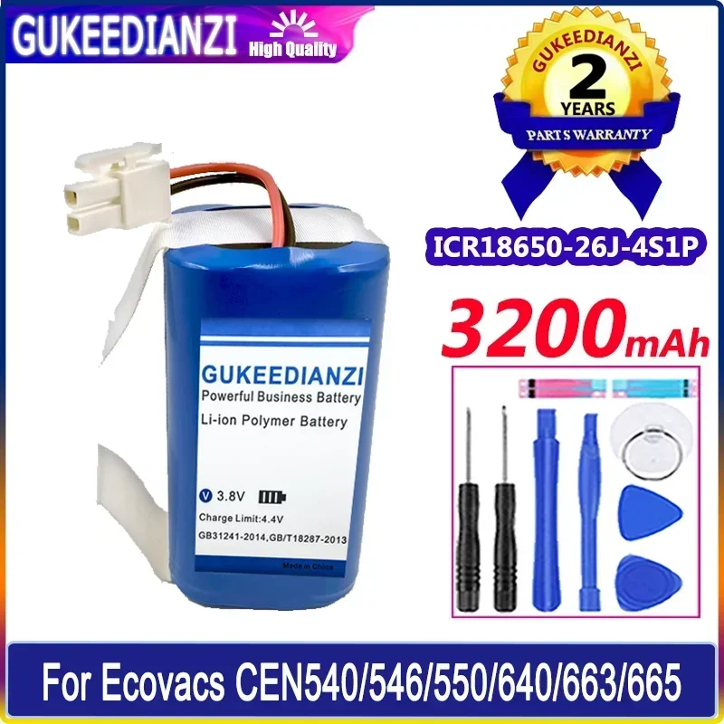 

Robotic Vacuum Cleaner Battery 3200mAh For Ecovacs ICR18650-26J-4S1P CEN540 546 550 640 663 665 ICR1865026J4S1P