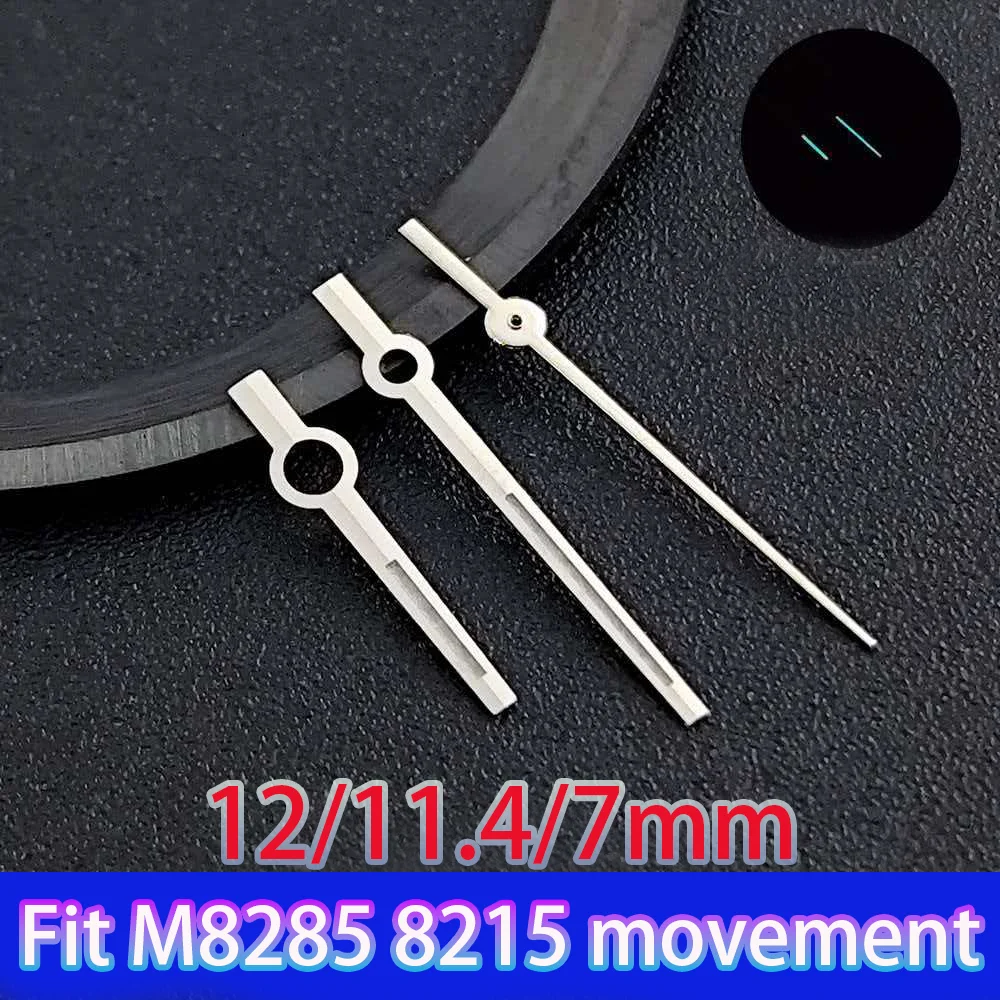 Wysokiej jakości wskazówki do zegarka Miyota 8285, zielone luminescencyjne, srebrne/złote/różowe wskazówki do mechanizmu Miyota 8285/8215, części do zegarków.