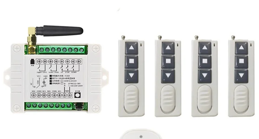 DC 12V 24V 36V 2CH Motor Remote Control Switch Forwards Reverse Up Down Stop Door Window Curtain Wireless RX TX Limited Switch