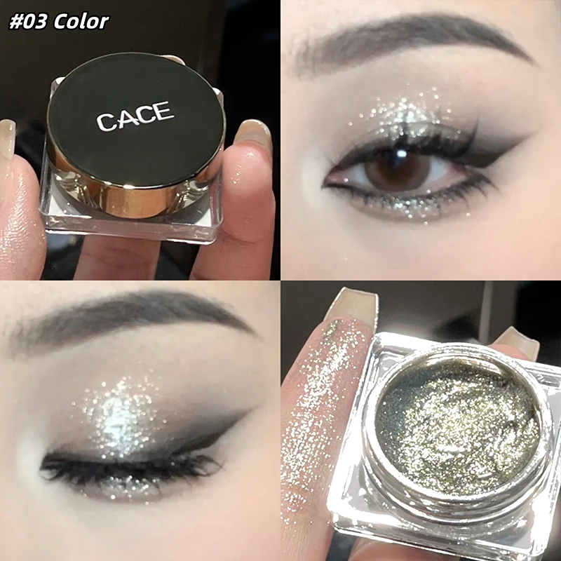 CACE 다이아몬드 아이 섀도우 팔레트 글리터 아이 섀도우 글로시 샤이니 하이라이터 아이 섀도우 젤 쉬머 아이 섀도우 눈을 밝게