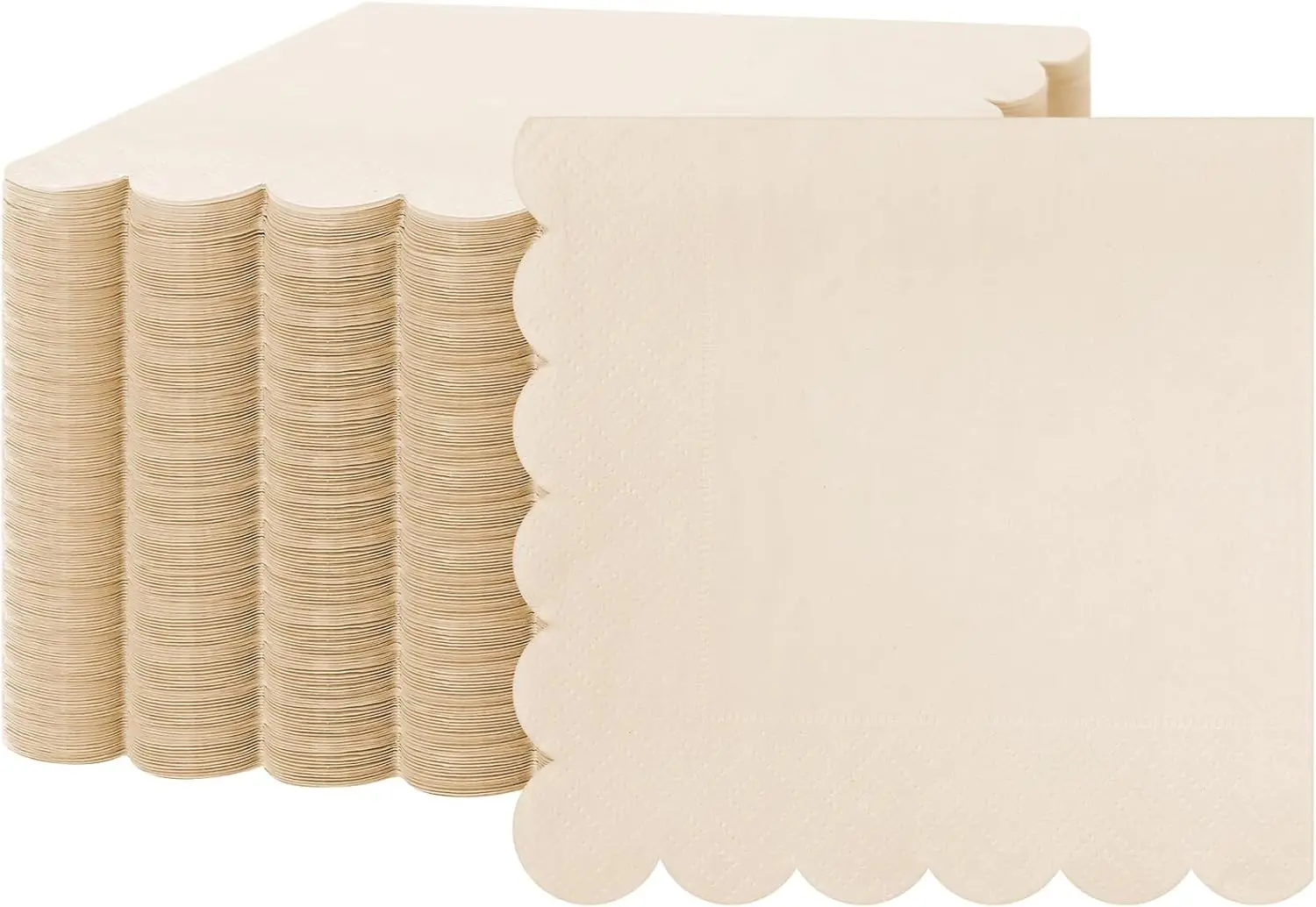 

50PCS Scalloped Sage Cocktail Napkins Disposable Paper Tissue Party Napkin Beverage Towels for Wedding Birthday Christmas Supply