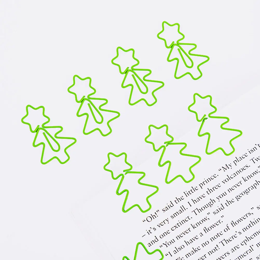 

30 Pcs Christmas Tree Paper Clips Decorative Bookmark Colored Colorful Bookmarker Bulk Binder Decorations