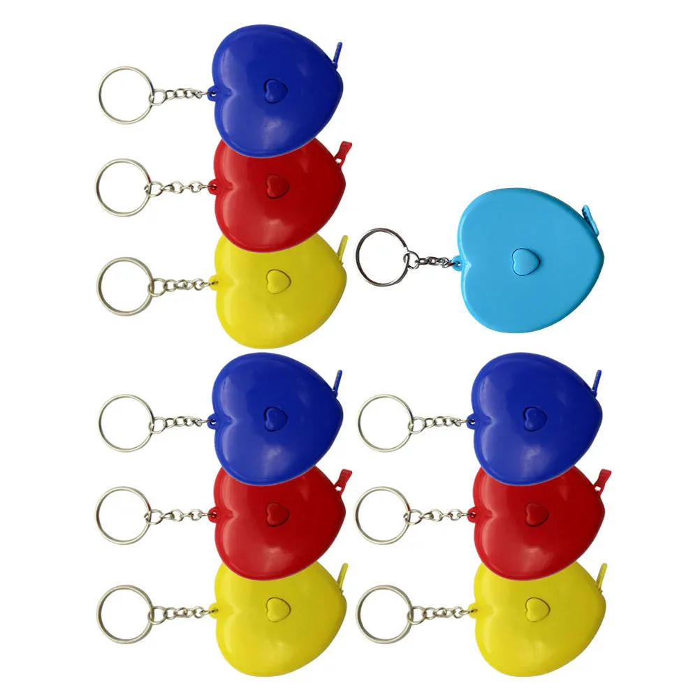 

10 pcs 1.5M Heart Shaped Retractable Measuring Tape Ruler Portable For Sewing Crafting Medical Body Measurement Handcrafts