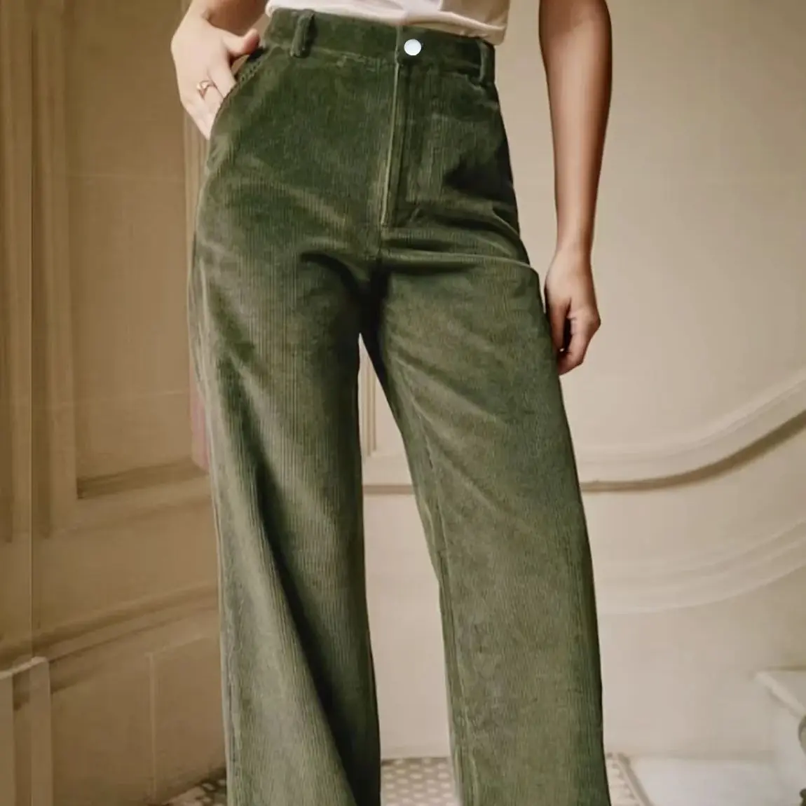 Maßgeschneiderte Urlaubshose für Damen, elegant, lässig, modisch, Outdoor-Sport, Cordhose für die ganze Saison – Detail 1