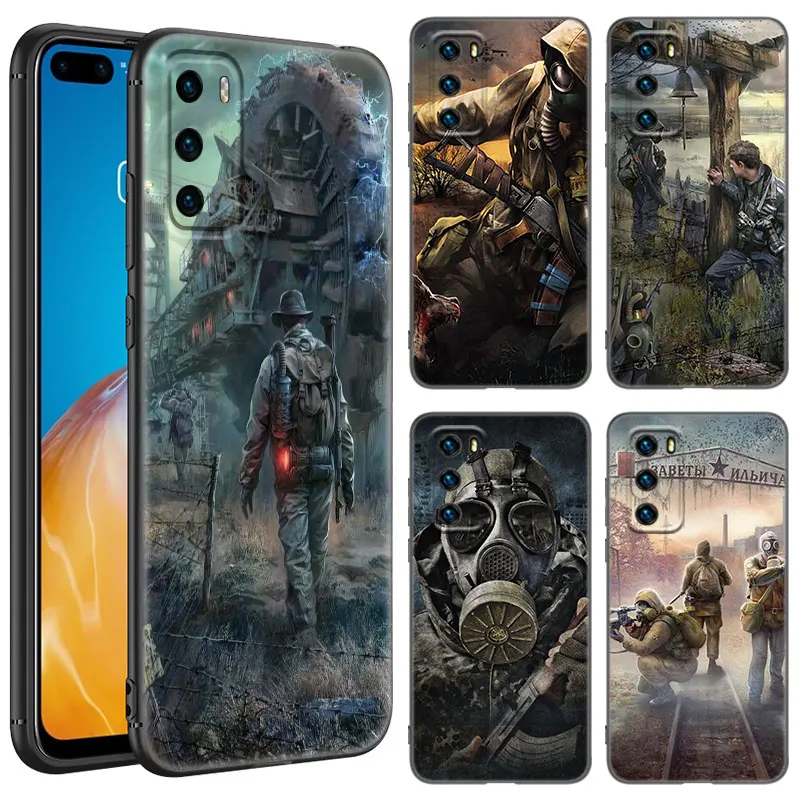 Stalker Clear Sky Black Silicone Phone Case For Huawei P10 P20 P30 P40 Lite P50 P60 Art P50E P Smart Z 2018 2020 2021 Pro 2019