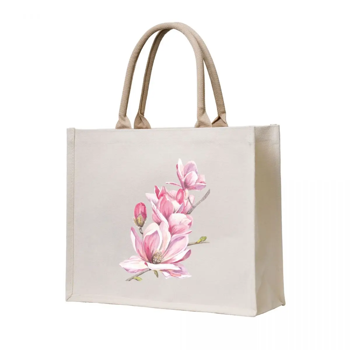 

Blushing Magnolia Tote Bag canvas shopping bag cute pouch bag Shopper handbag tote men's