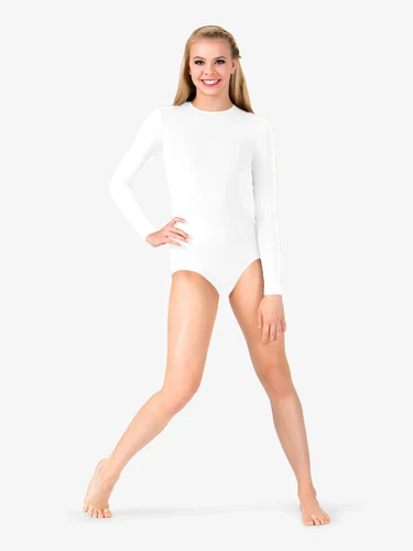 Imagen 2 del producto Body de LICRA para baile de Ballet, leotardo con cremallera trasera, traje de gimnasia, Ropa de baile de manga larga, traje de baño de Yoga aéreo, Tops de baile