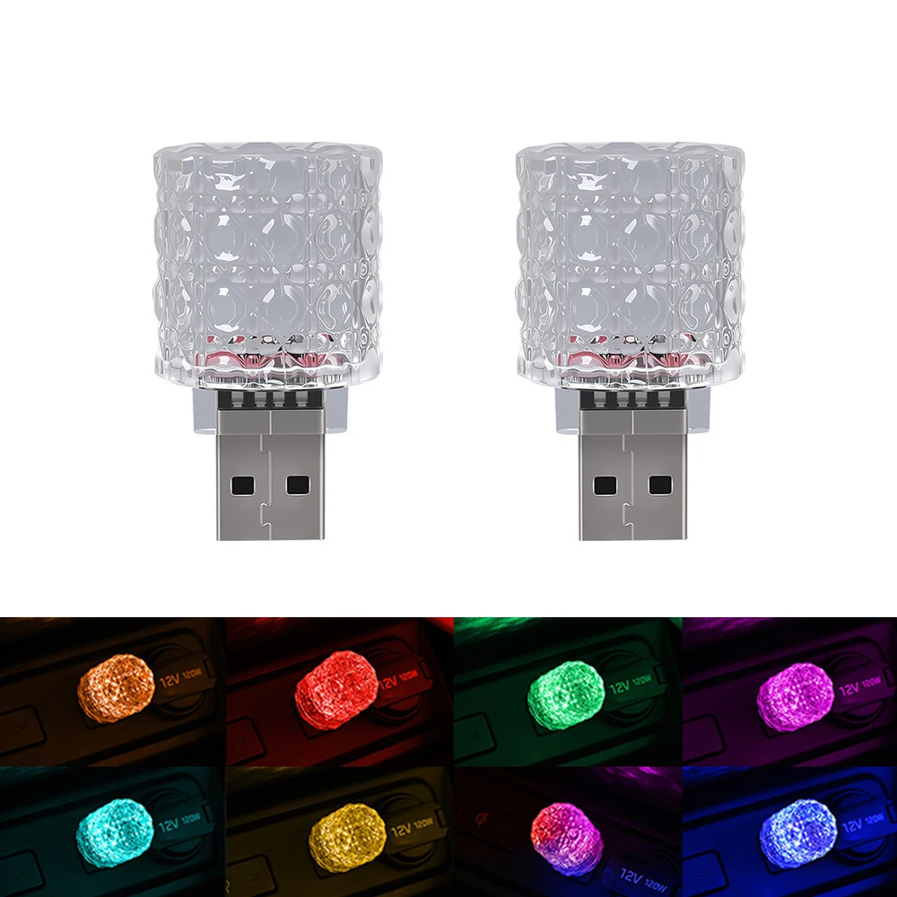 USB Car Interior LED Atmosphere Light Touch Control 7 Solid Colors 7 Gradient Modes Mini USB Ambient Lamp For Car RV Truck