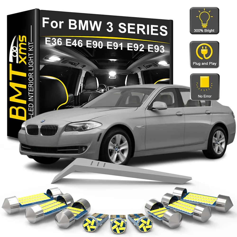

BMTxms LED Interior Light Bulb Kit For BMW 3 Series E36 E46 E90 E91 E92 E93 1990-2019 2020 2011 2012 2013 LED Dome Trunk Lamp