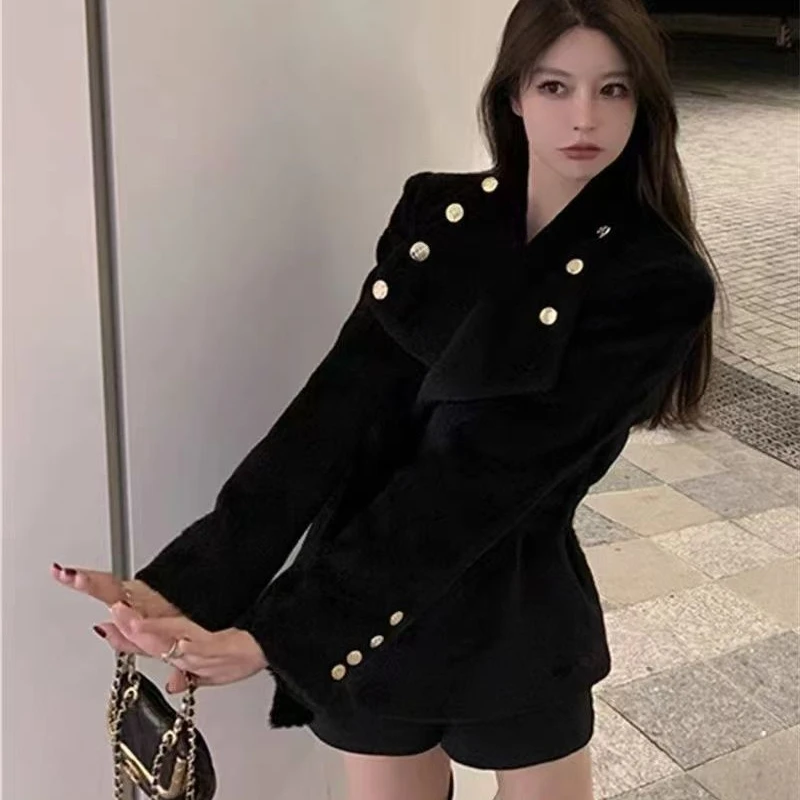 

Темпераментные куртки, женская зимняя одежда, бандажная верхняя одежда с тонкой талией, Ropa Mujer, утепленные теплое пальто с отложным воротником на пуговицах, топы