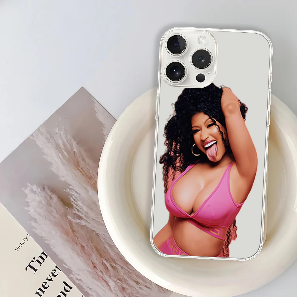 Rapper N-Nicki M-Minaj Phone Case for iPhone 12 11 13 14 15 16 Max Pro Plus Transparent Soft Shell image 4