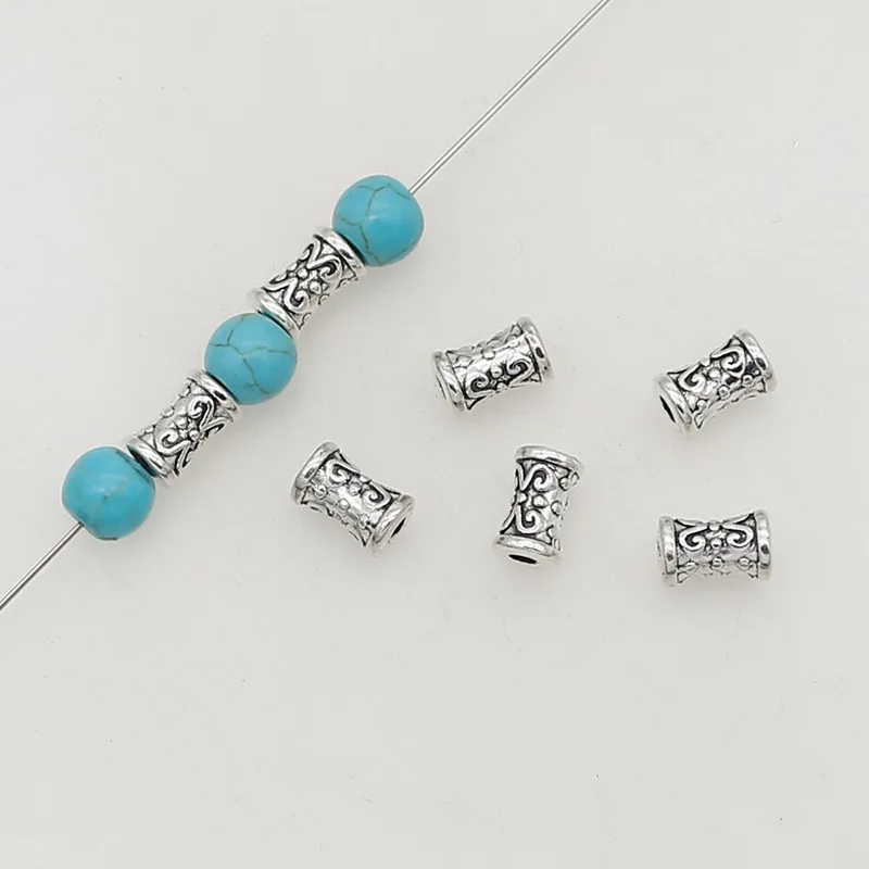 100pcs/Lot 7mm Handmade Zinc Alloy Loose Geometry Beads Bracelets Necklace Earrings Metal Spacers Beads DIY Jewelry Accessories