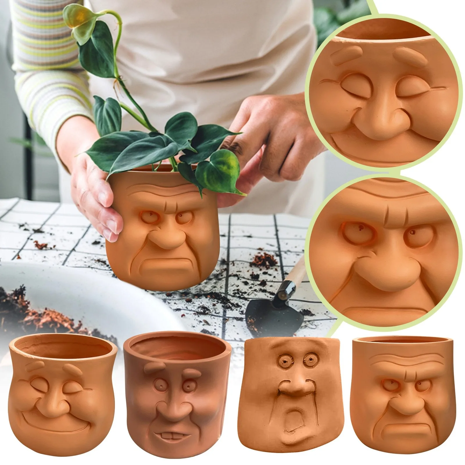 

Flower Pots Decorated With A Caricature Of A Face Funny Potted Resin Ornaments Decoracao Sala De Estar Luxo декор для кімнати