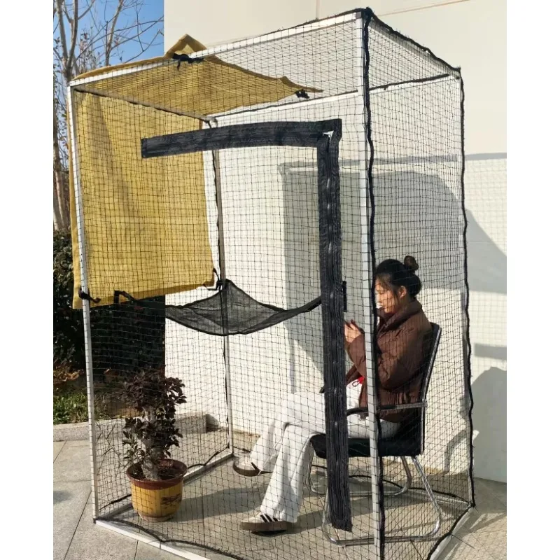 Langlebige Fabrik, heißer Verkauf, geschnittenes kundenspezifisches Nylon, HDPE-Stahldraht, verstärkter Außenzaun, Schutzpflanze, Haustier, Katze, Hund, Netzkäfig