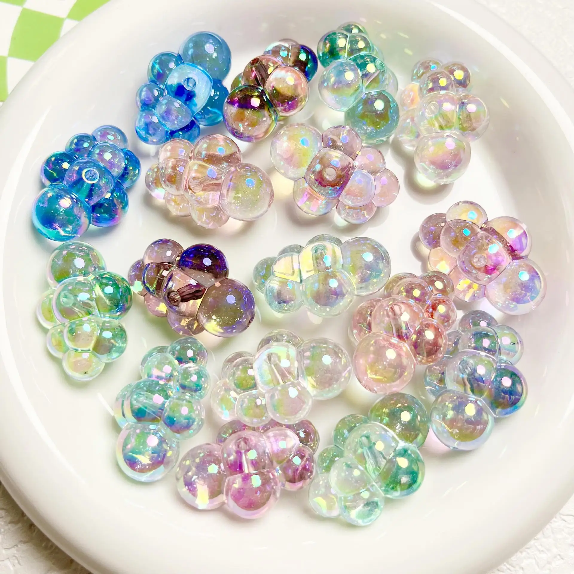 

10pcs/lot DIY Jewelry Finding Transparent Colors Cute Acrylic Cloud Shape Beads 22*32mm Plastic Necklace Bracelet Earring Making