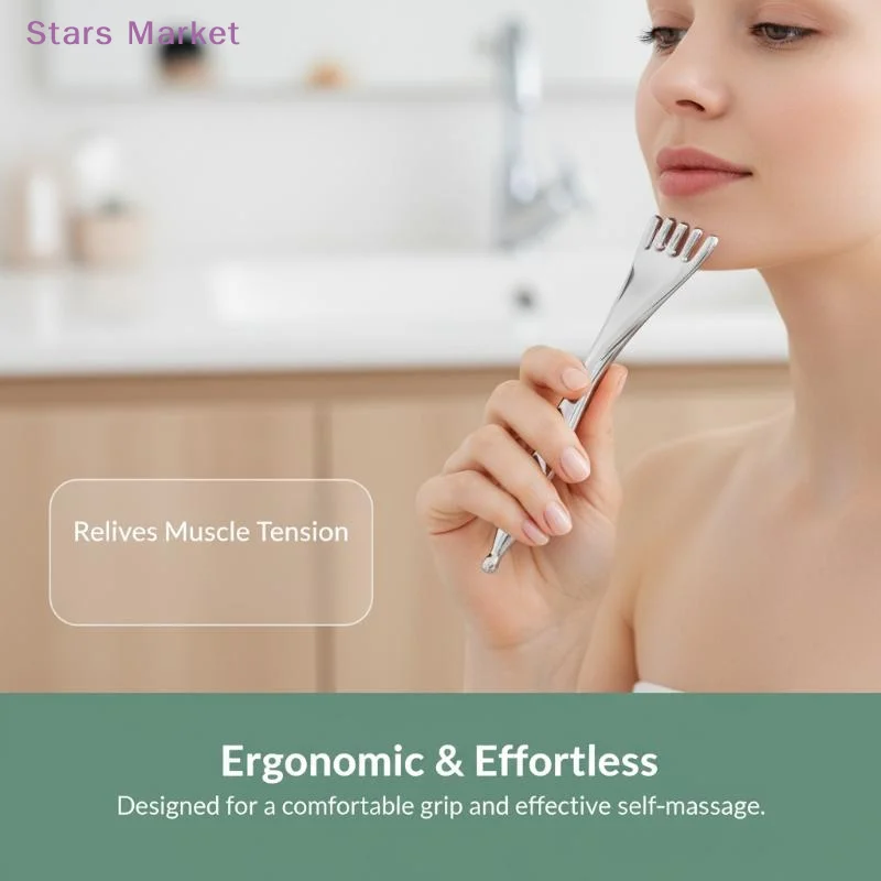 New Metal Meridian Massage Comb, Facial Gua Sha Stick, Eye Acupoint Pressing Tool, Professional Head Scrapping Stimulation
