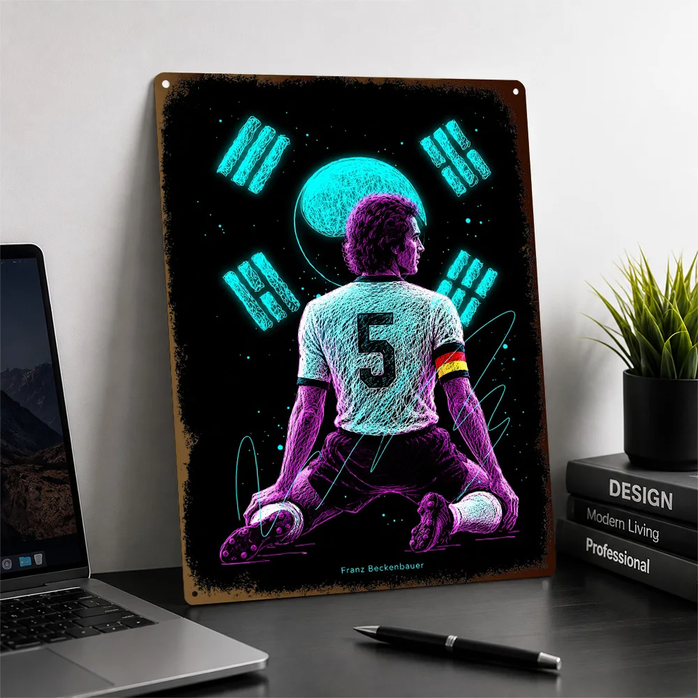 Franz Beckenbauer Football Printed Poster Customized Metal Sign Club Legacy Style Wall Art Made For Loyal Supporters In Office