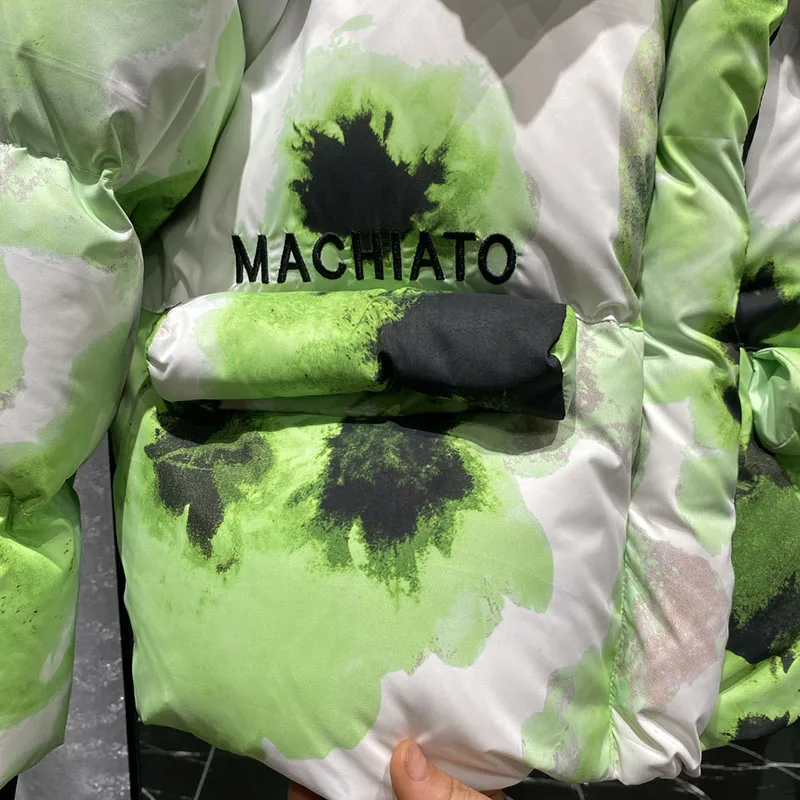 مزاجه المرأة coat2025 جديد الشتاء سميكة أسفل السترات النساء مقنعين فضفاض رسالة الأبيض بطة أسفل النساء أسفل السترات H554 #4