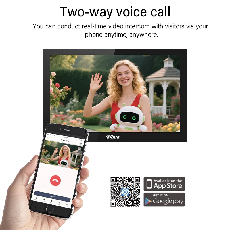 Dahua Original Android IP & Wi-Fi Indoor Monitor 10'' Touch Screen IP Camera Monitor With PoE RS-485 Port MultiLang  VTH5341G-W