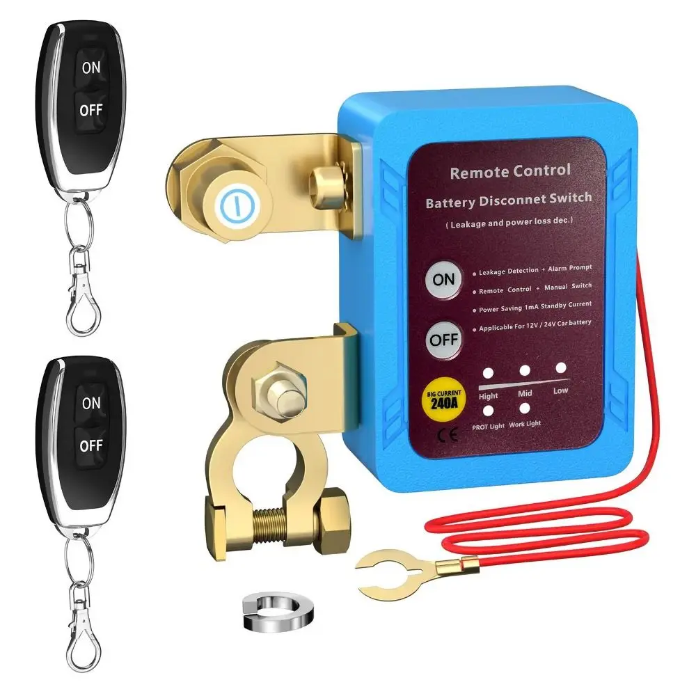 

Remote Battery Disconnect Switch 12V 240A Kill Switch Automatic Power Shut Off Switch Remote Control Switch For Auto Earu