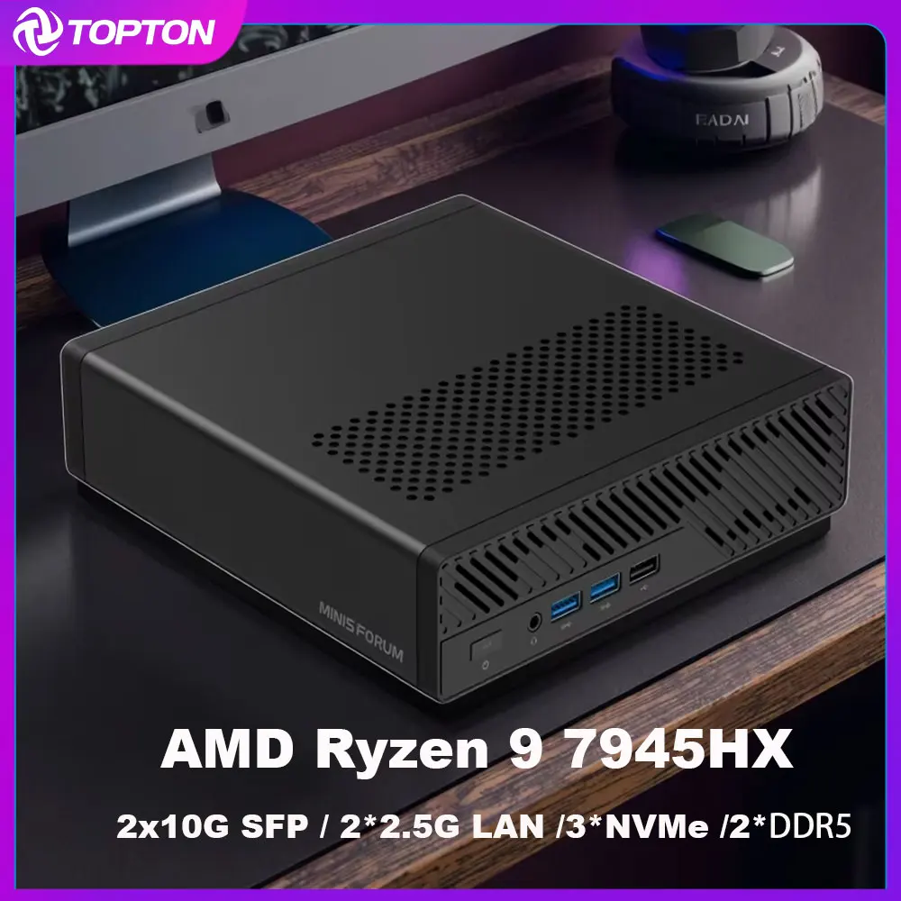 AMD Ryzen 9 9955HX 7940HX MINISFORUM MS-A2 كمبيوتر صغير 2x10G SFP 2*2.5G LAN 3 * NVMe Windows 11 محطة عمل كمبيوتر ألعاب WiFi6E #1
