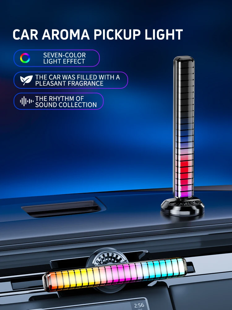 

3D screen atmosphere light bar car export aromatherapy atmosphere multiple modes adjustable RGB LED rhythm pickup light