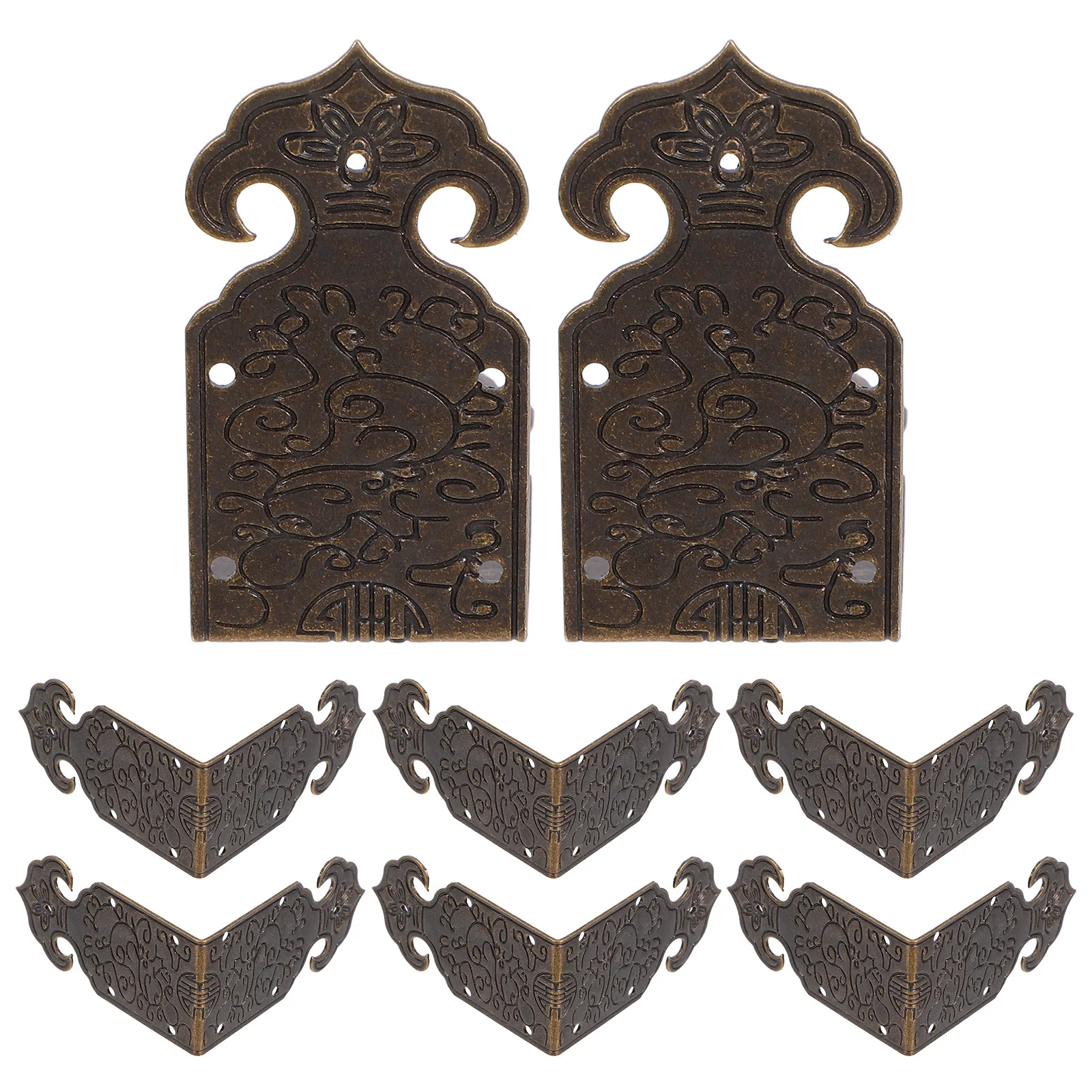 8 قطعة واقيات زوايا معدنية عتيقة واقيات حافة زخرفية نحاسية لصناديق المجوهرات صندوق خشبي حماية معززة