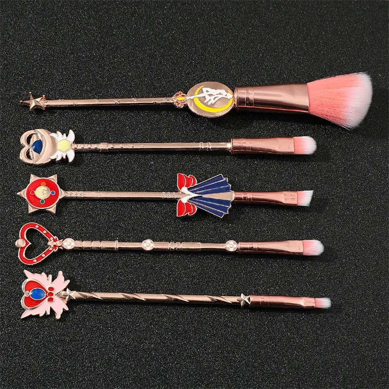 Sailor Moon Makeup Brushes Set Women Girl Powder Eyeshadow Eyeshadow Blending Wand Brush Pinceaux Pink Soft Synthetic Hair