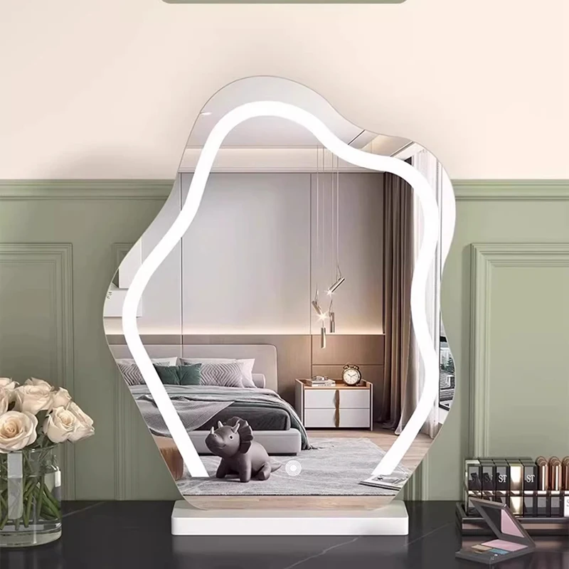 Items Art Mirror Vintage Irregular Makeup Luxury Cosmetics Magnifying Shower Mirror Twisted Wonderland Spiegels Home Decorations